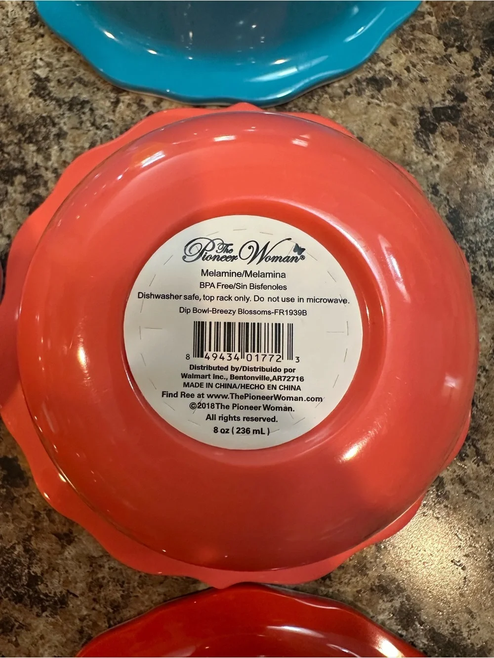 PIONEER WOMAN PLASTIC MELAMINR DIP BOWLS LOT OF 8